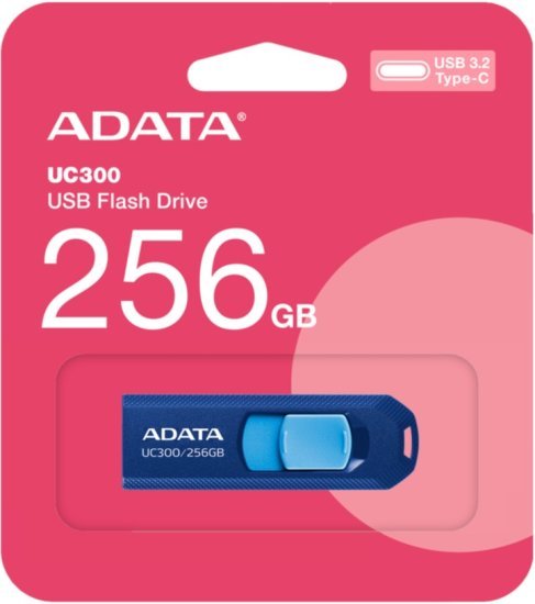 זיכרון נייד USB-C דגם UC300 נפח 256GB מבית Adata - צבע כחול Navy