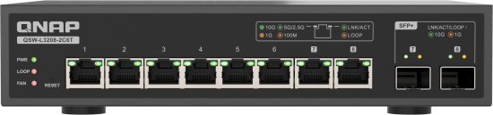 מתג מנוהל QNAP 8 Port 10GbE QSW-L3208-2C6T