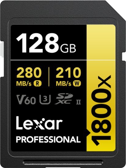 מציאון ועודפים - כרטיס זיכרון Lexar Professional SDXC 1800x UHS-II - נפח 128GB