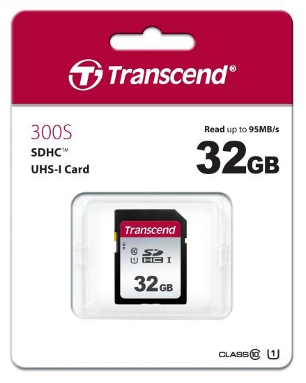 מציאון ועודפים - כרטיס זכרון Transcend 300S Secure-Digital SDHC UHS-I U1 TS32GSDC300S - נפח 32GB