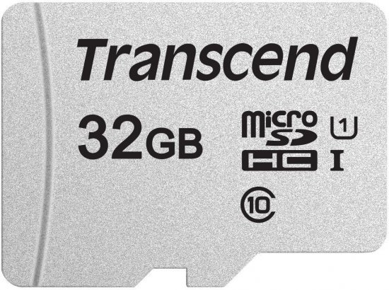 כרטיס זכרון Transcend 300S Micro SDHC UHS-I U1 TS32GUSD300S-A - נפח 32GB - עם מתאם SD