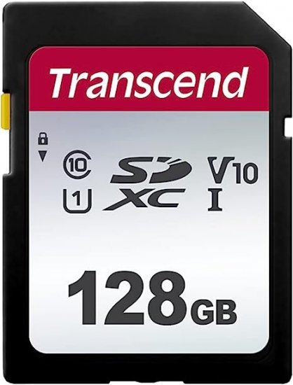 כרטיס זכרון Transcend 300S Secure-Digital SDXC UHS-I U1 TS128GSDC300S - נפח 128GB