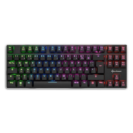 מקלדת גיימרים Sharkoon PureWriter TKL RGB Kailh Red