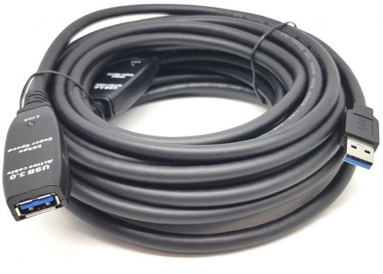 כבל מאריך אקטיבי USB 3.0 ל-USB 3.0 באורך 10 מטר Gold Touch