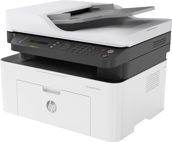 מדפסת לייזר שחור לבן משולבת כולל מזין Printer HP Laser MFP M137fnw +RJ45 4ZB84A