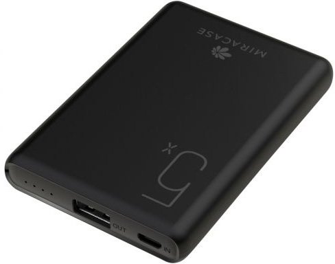 סוללת חירום ניידת Miracase 5000mAh PowerBank USB - צבע שחור