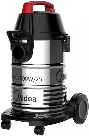 שואב חבית אבק רטוב / יבש 25 ליטר Midea 400WSP VTW25A16J 1600W - צבע נירוסטה