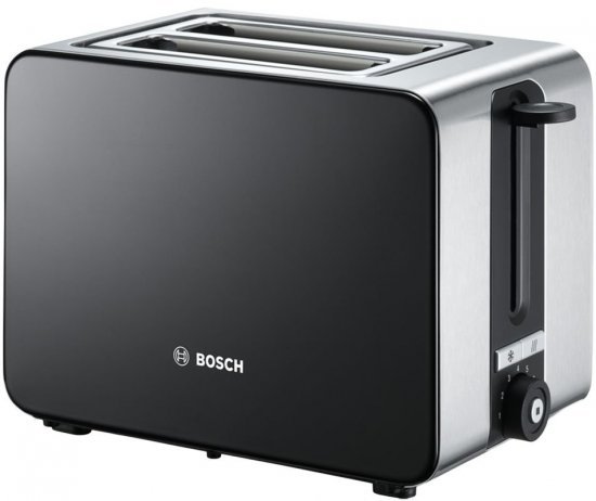 מצנם קופץ 2 פרוסות Bosch ComfortLine TAT7203 1090W - צבע שחור / נירוסטה - שנתיים אחריות יבואן רשמי BSH