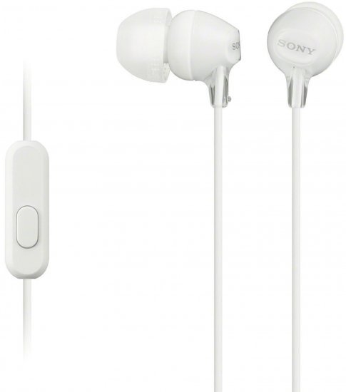 אוזניות תוך-אוזן Sony MDR-EX15APW - צבע לבן